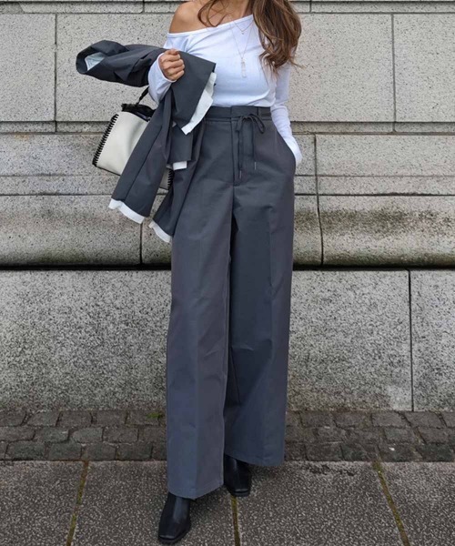 esutoreja（エストレジャ）の「TCツイルパンツ（スラックス・レディース・ブラック/ベージュ/グレー・FREE）」の14枚目の写真