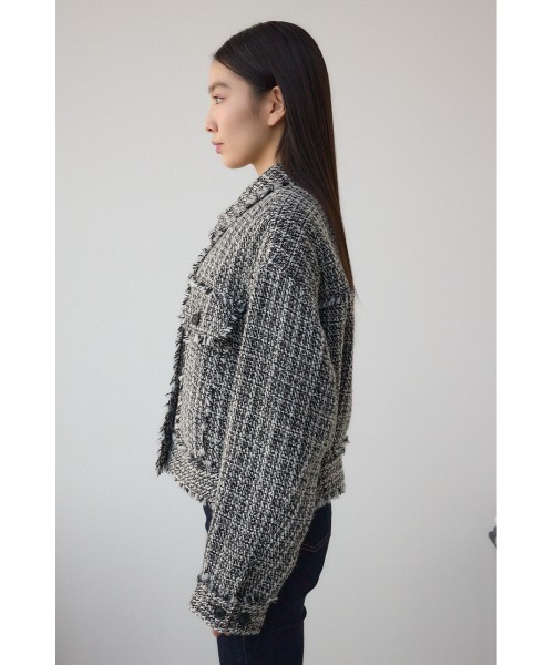 AZUL by moussy（アズールバイマウジー）の「ツイードフリンジジャケット（テーラードジャケット・レディース・ホワイト系その他/ブラック系その他・FREE）」の7枚目の写真