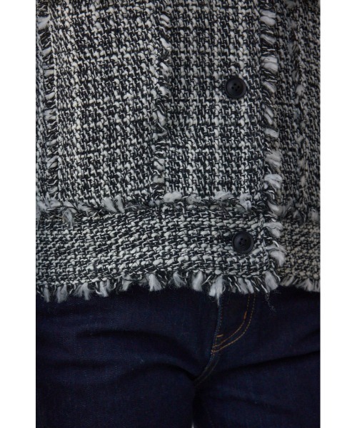 AZUL by moussy（アズールバイマウジー）の「ツイードフリンジジャケット（テーラードジャケット・レディース・ホワイト系その他/ブラック系その他・FREE）」の12枚目の写真