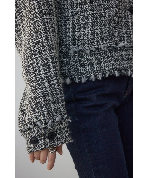 AZUL by moussy（アズールバイマウジー）の「ツイードフリンジジャケット（テーラードジャケット・レディース・ホワイト系その他/ブラック系その他・FREE）」の13枚目の写真