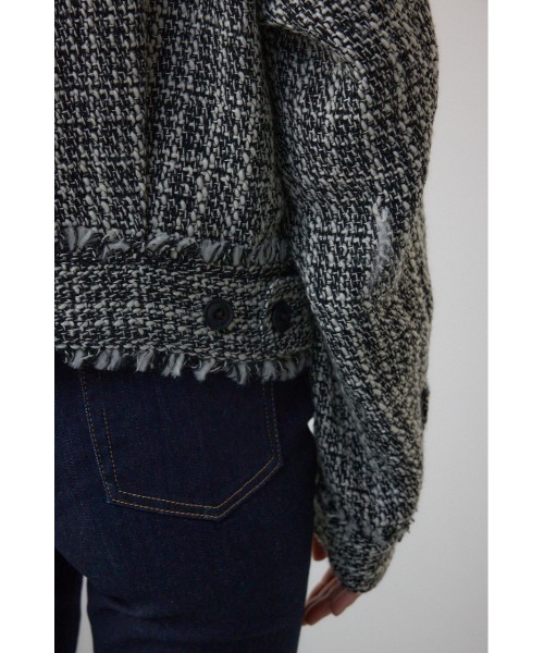 AZUL by moussy（アズールバイマウジー）の「ツイードフリンジジャケット（テーラードジャケット・レディース・ホワイト系その他/ブラック系その他・FREE）」の14枚目の写真