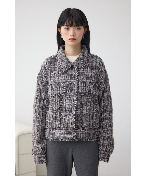 AZUL by moussy（アズールバイマウジー）の「ツイードフリンジジャケット（テーラードジャケット・レディース・ホワイト系その他/ブラック系その他・FREE）」の19枚目の写真