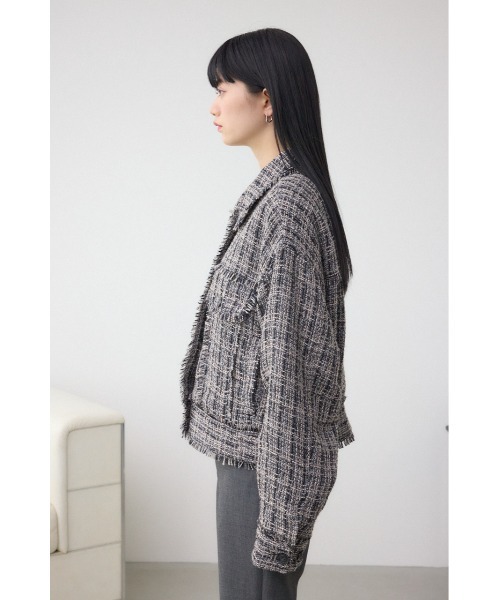 AZUL by moussy（アズールバイマウジー）の「ツイードフリンジジャケット（テーラードジャケット・レディース・ホワイト系その他/ブラック系その他・FREE）」の20枚目の写真