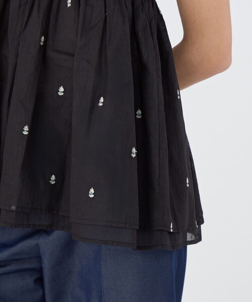 別注】ne Quittez pas BLACK POPLIN ORGANZE キャミソール