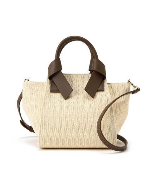 NATURAL BEAUTY BASIC(ナチュラルビューティーベーシック)の「◇PPリボンハンドルトートバッグ(トートバッグ・レディース・オフホワイト/ブラウン/ベージュ・フリ-)」の4枚目の写真