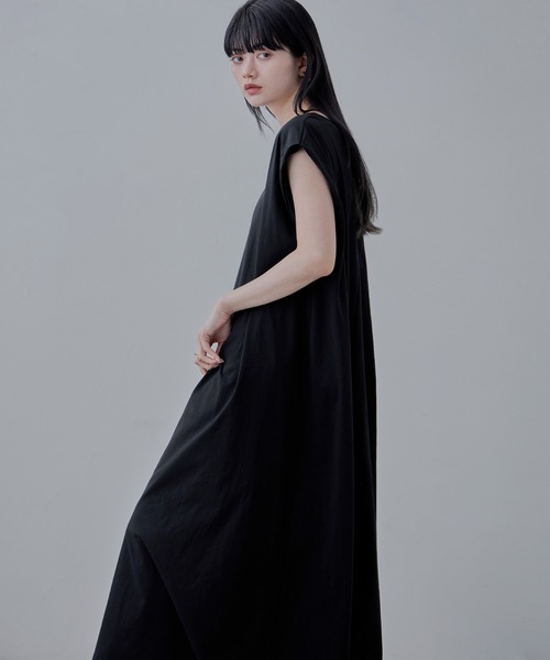 etoll.（エトル）の「ショルダータックスリーブレスコットンワンピ（ワンピース・レディース・ブラック/ブルー・M）」の8枚目の写真