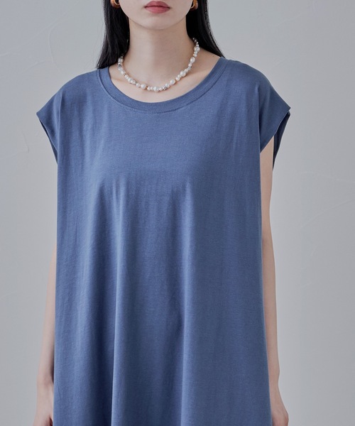 etoll.（エトル）の「ショルダータックスリーブレスコットンワンピ（ワンピース・レディース・ブラック/ブルー・M）」の11枚目の写真