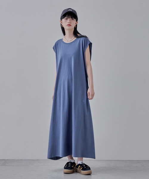 etoll.（エトル）の「ショルダータックスリーブレスコットンワンピ（ワンピース・レディース・ブラック/ブルー・M）」の14枚目の写真