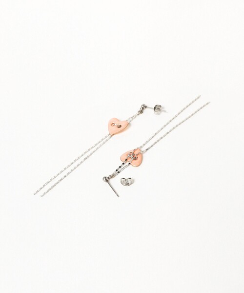 Ray BEAMS(レイビームス)の「LOTUS PINK / Joe Cool ピアス(ピアス(両耳用)・レディース・ブラック/ピンク・ONE SIZE)」の4枚目の写真
