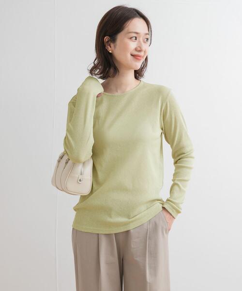 URBAN RESEARCH DOORS（アーバンリサーチドアーズ）の「ドライタッチテレコロングTシャツ（Tシャツ/カットソー・レディース・グレー/オフホワイト/ライトカーキ・MEDIUM）」の3枚目の写真