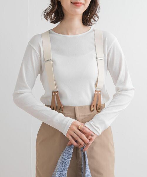 URBAN RESEARCH DOORS（アーバンリサーチドアーズ）の「ドライタッチテレコロングTシャツ（Tシャツ/カットソー・レディース・グレー/オフホワイト/ライトカーキ・MEDIUM）」の4枚目の写真