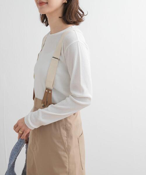 URBAN RESEARCH DOORS（アーバンリサーチドアーズ）の「ドライタッチテレコロングTシャツ（Tシャツ/カットソー・レディース・グレー/オフホワイト/ライトカーキ・MEDIUM）」の5枚目の写真