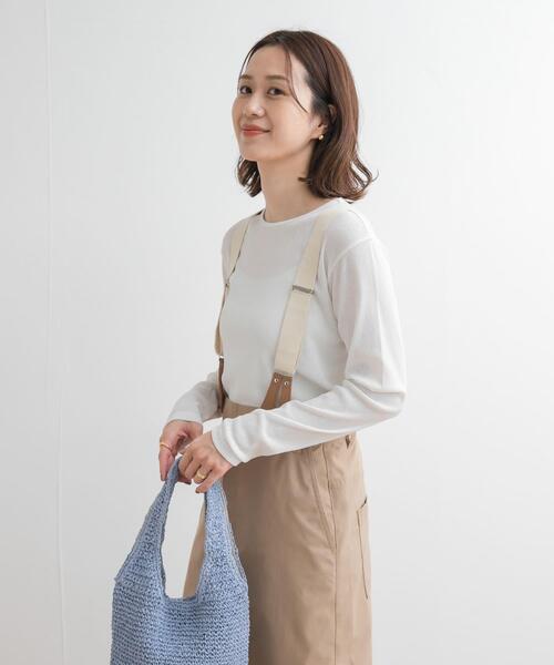 URBAN RESEARCH DOORS（アーバンリサーチドアーズ）の「ドライタッチテレコロングTシャツ（Tシャツ/カットソー・レディース・グレー/オフホワイト/ライトカーキ・MEDIUM）」の6枚目の写真