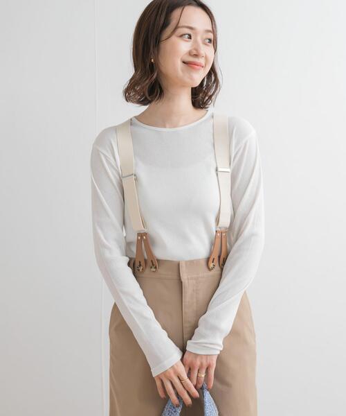 URBAN RESEARCH DOORS（アーバンリサーチドアーズ）の「ドライタッチテレコロングTシャツ（Tシャツ/カットソー・レディース・グレー/オフホワイト/ライトカーキ・MEDIUM）」の7枚目の写真