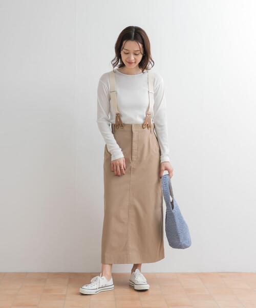 URBAN RESEARCH DOORS（アーバンリサーチドアーズ）の「ドライタッチテレコロングTシャツ（Tシャツ/カットソー・レディース・グレー/オフホワイト/ライトカーキ・MEDIUM）」の8枚目の写真