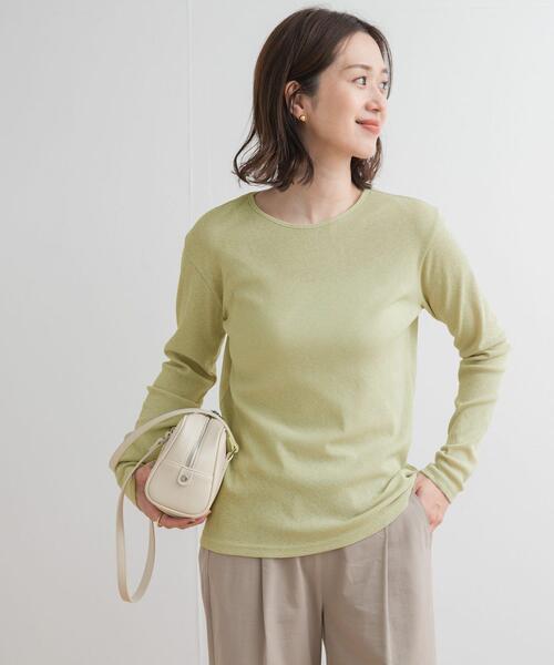 URBAN RESEARCH DOORS（アーバンリサーチドアーズ）の「ドライタッチテレコロングTシャツ（Tシャツ/カットソー・レディース・グレー/オフホワイト/ライトカーキ・MEDIUM）」の13枚目の写真