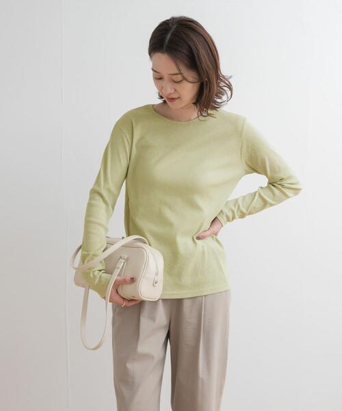 URBAN RESEARCH DOORS（アーバンリサーチドアーズ）の「ドライタッチテレコロングTシャツ（Tシャツ/カットソー・レディース・グレー/オフホワイト/ライトカーキ・MEDIUM）」の14枚目の写真