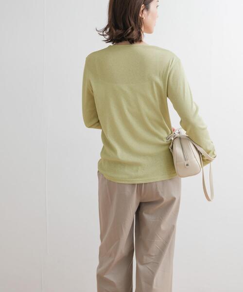 URBAN RESEARCH DOORS（アーバンリサーチドアーズ）の「ドライタッチテレコロングTシャツ（Tシャツ/カットソー・レディース・グレー/オフホワイト/ライトカーキ・MEDIUM）」の16枚目の写真