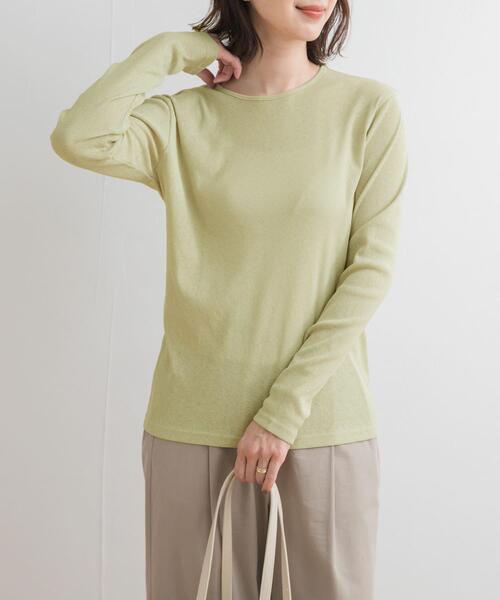 URBAN RESEARCH DOORS（アーバンリサーチドアーズ）の「ドライタッチテレコロングTシャツ（Tシャツ/カットソー・レディース・グレー/オフホワイト/ライトカーキ・MEDIUM）」の18枚目の写真