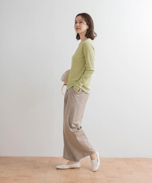 URBAN RESEARCH DOORS（アーバンリサーチドアーズ）の「ドライタッチテレコロングTシャツ（Tシャツ/カットソー・レディース・グレー/オフホワイト/ライトカーキ・MEDIUM）」の21枚目の写真