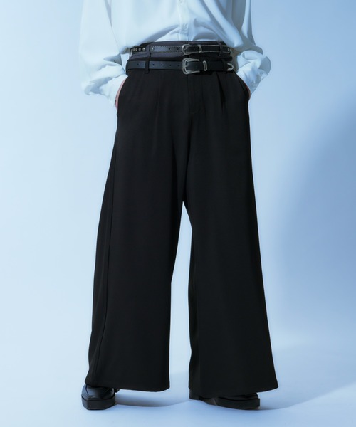 Ellno Loset(エルノロゼット)の「ダブルウエストワイドパンツ(その他パンツ・メンズ・チャコールグレー/ブラック・SMALL/MEDIUM/LARGE/X-SMALL)」の6枚目の写真