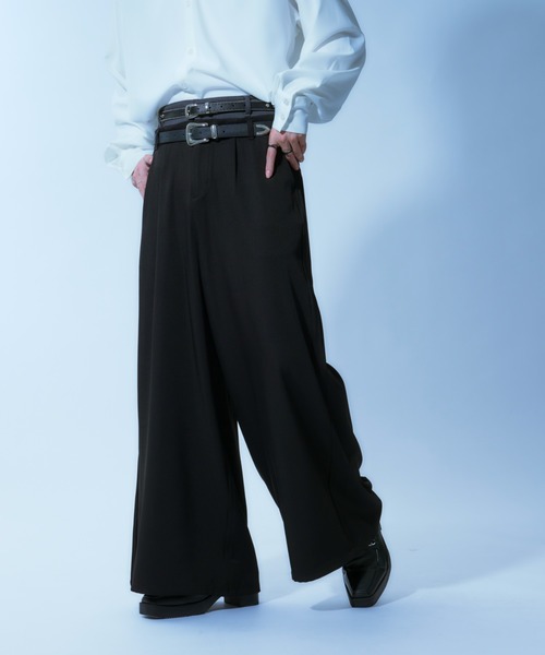 Ellno Loset(エルノロゼット)の「ダブルウエストワイドパンツ(その他パンツ・メンズ・チャコールグレー/ブラック・SMALL/MEDIUM/LARGE/X-SMALL)」の7枚目の写真