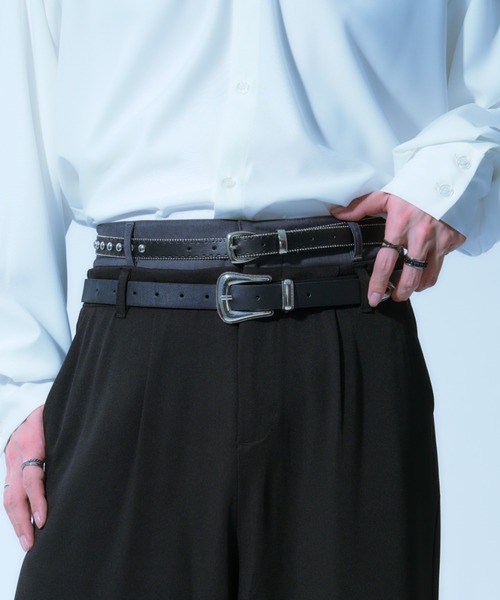 Ellno Loset(エルノロゼット)の「ダブルウエストワイドパンツ(その他パンツ・メンズ・チャコールグレー/ブラック・SMALL/MEDIUM/LARGE/X-SMALL)」の12枚目の写真