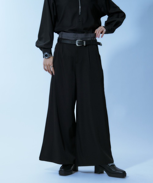 Ellno Loset パンツ ダブルウエストワイドパンツ（その他パンツ）｜Ellno Loset