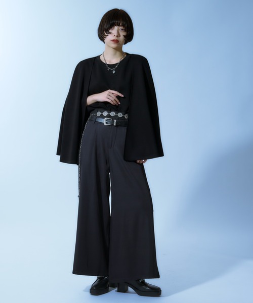 Ellno Loset(エルノロゼット)の「ダブルウエストワイドパンツ(その他パンツ・メンズ・チャコールグレー/ブラック・SMALL/MEDIUM/LARGE/X-SMALL)」の3枚目の写真