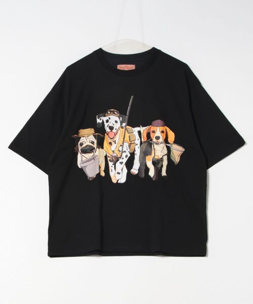 CORISCO(コリスコ)の「アニマルキャンプ柄Tシャツ(M1)(Tシャツ/カットソー・メンズ・ホワイト系1/ホワイト系2/グレー系2/ブラック系2/オートミール/キナリ/グレー系1/ブラック系1・MEDIUM/LARGE/X-LARGE)」の5枚目の写真