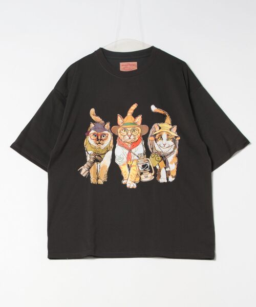 CORISCO(コリスコ)の「アニマルキャンプ柄Tシャツ(M1)(Tシャツ/カットソー・メンズ・ホワイト系1/ホワイト系2/グレー系2/ブラック系2/オートミール/キナリ/グレー系1/ブラック系1・MEDIUM/LARGE/X-LARGE)」の6枚目の写真