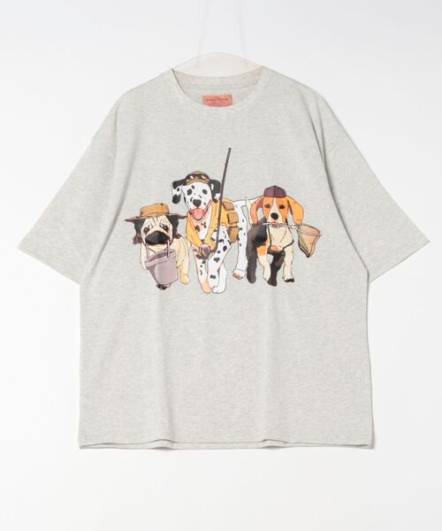 CORISCO(コリスコ)の「アニマルキャンプ柄Tシャツ(M1)(Tシャツ/カットソー・メンズ・ホワイト系1/ホワイト系2/グレー系2/ブラック系2/オートミール/キナリ/グレー系1/ブラック系1・MEDIUM/LARGE/X-LARGE)」の2枚目の写真