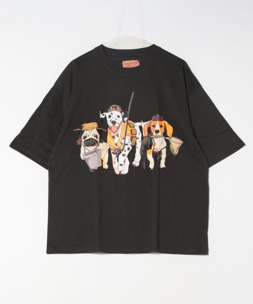 CORISCO(コリスコ)の「アニマルキャンプ柄Tシャツ(M1)(Tシャツ/カットソー・メンズ・ホワイト系1/ホワイト系2/グレー系2/ブラック系2/オートミール/キナリ/グレー系1/ブラック系1・MEDIUM/LARGE/X-LARGE)」の7枚目の写真