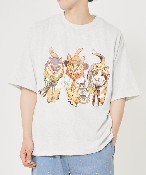 セール】アニマルキャンプ柄Tシャツ(M1)（Tシャツ/カットソー