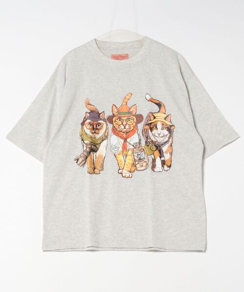 CORISCO(コリスコ)の「アニマルキャンプ柄Tシャツ(M1)(Tシャツ/カットソー・メンズ・ホワイト系1/ホワイト系2/グレー系2/ブラック系2/オートミール/キナリ/グレー系1/ブラック系1・MEDIUM/LARGE/X-LARGE)」の22枚目の写真