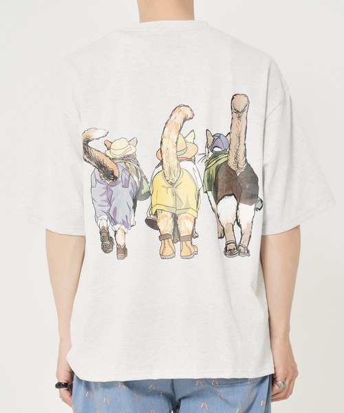 CORISCO(コリスコ)の「アニマルキャンプ柄Tシャツ(M1)(Tシャツ/カットソー・メンズ・ホワイト系1/ホワイト系2/グレー系2/ブラック系2/オートミール/キナリ/グレー系1/ブラック系1・MEDIUM/LARGE/X-LARGE)」の21枚目の写真