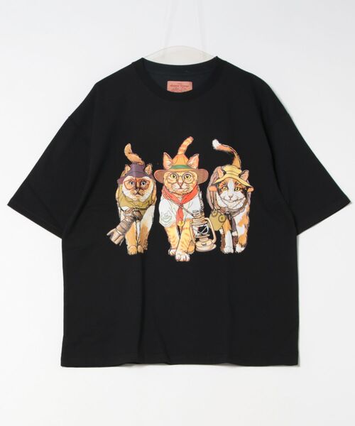 CORISCO(コリスコ)の「アニマルキャンプ柄Tシャツ(M1)(Tシャツ/カットソー・メンズ・ホワイト系1/ホワイト系2/グレー系2/ブラック系2/オートミール/キナリ/グレー系1/ブラック系1・MEDIUM/LARGE/X-LARGE)」の19枚目の写真