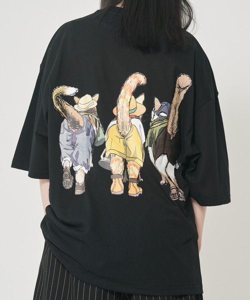 CORISCO(コリスコ)の「アニマルキャンプ柄Tシャツ(M1)(Tシャツ/カットソー・メンズ・ホワイト系1/ホワイト系2/グレー系2/ブラック系2/オートミール/キナリ/グレー系1/ブラック系1・MEDIUM/LARGE/X-LARGE)」の18枚目の写真