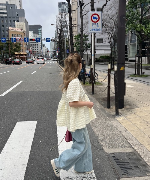 StyleSea（スタイルシー）の「ふくれジャガードペプラムブラウス（シャツ/ブラウス・レディース・アイボリー・FREE）」の9枚目の写真