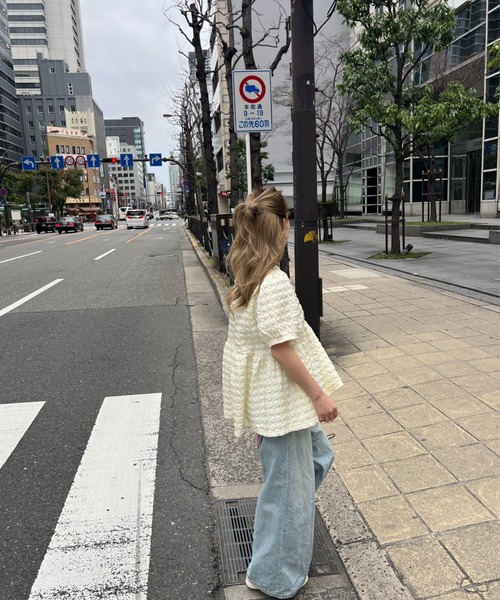 StyleSea（スタイルシー）の「ふくれジャガードペプラムブラウス（シャツ/ブラウス・レディース・アイボリー・FREE）」の12枚目の写真