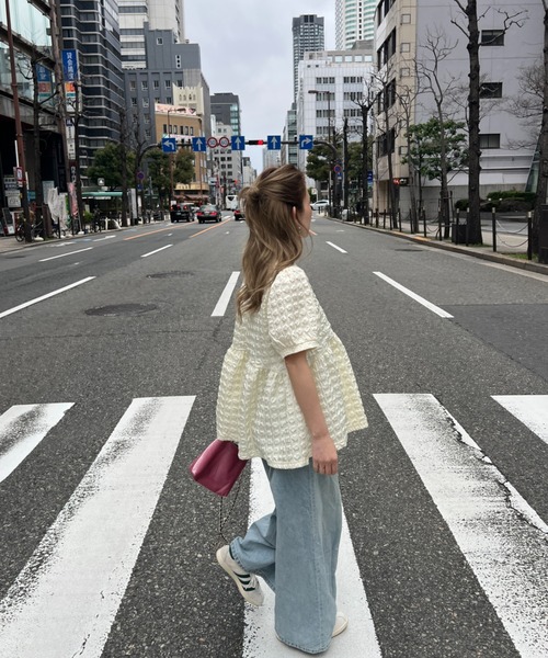 StyleSea（スタイルシー）の「ふくれジャガードペプラムブラウス（シャツ/ブラウス・レディース・アイボリー・FREE）」の10枚目の写真