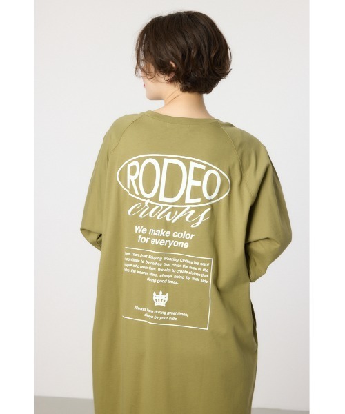 RODEO CROWNS WIDE BOWL(ロデオクラウンズワイドボウル)の「ロゴラグランスリーブワンピース(ワンピース・レディース・カーキ/ブラック/ブラウン/オフホワイト・FREE)」の19枚目の写真