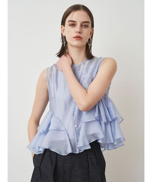 シャツ+ブラウス(長袖+七分) ELENDEEK - ELENDEEK COCOON SL PEPLUM JQ BL ELENDEEK（エレンディーク）の「COCOON SL PEPLUM JQ BL（シャツ