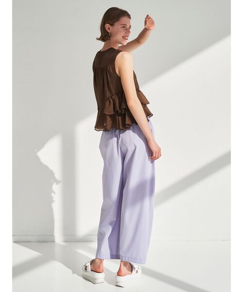 ブラウス シャツ SHEER FRILL SLEEVELESS BL レディース セール】SHEER FRILL SLEEVELESS BL（シャツ/ブラウス