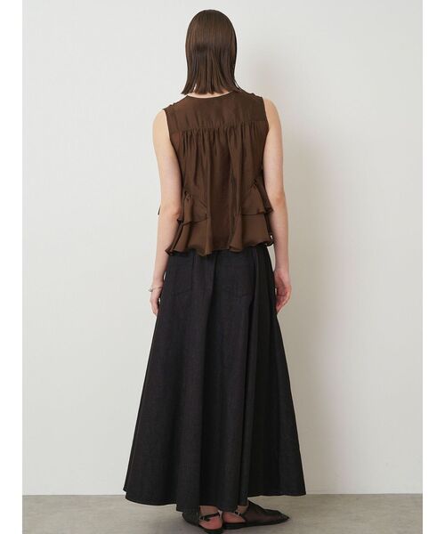 ELENDEEK（エレンディーク）の「シアーフリルスリーブレスブラウス（シャツ/ブラウス・レディース・ブルー/ブラック/ブラウン・FREE）」の22枚目の写真