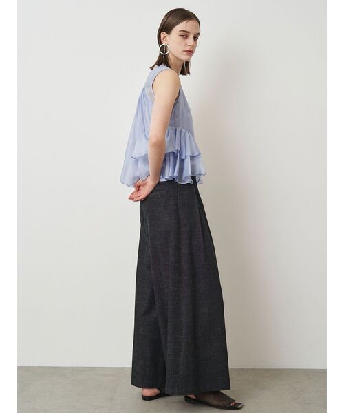 ブラウス シャツ SHEER FRILL SLEEVELESS BL レディース セール】SHEER FRILL SLEEVELESS BL（シャツ/ブラウス