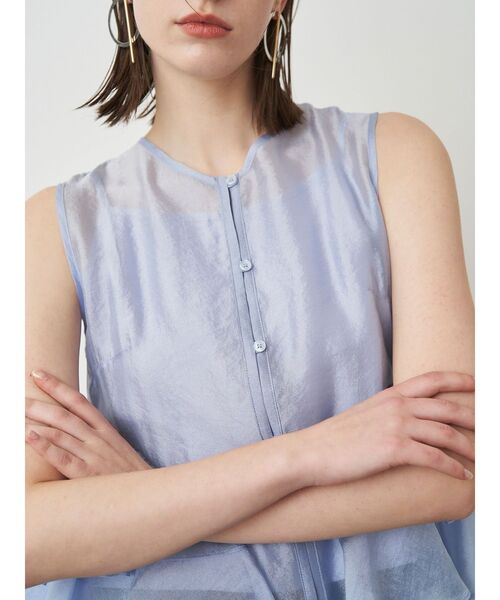 セール】SHEER FRILL SLEEVELESS BL（シャツ/ブラウス