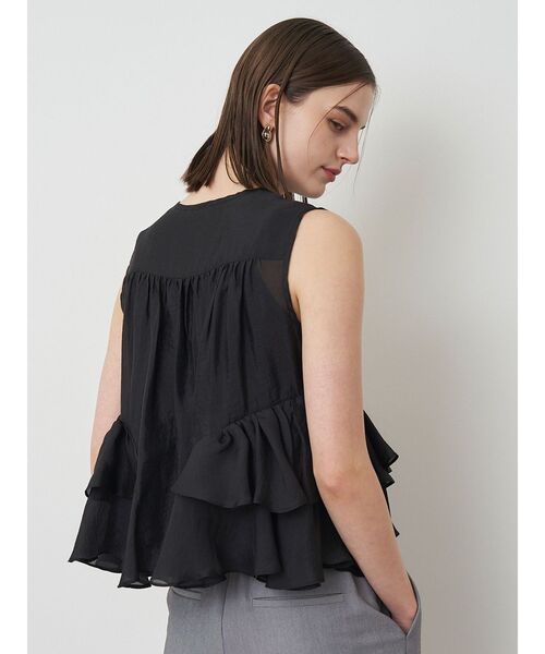 ブラウス シャツ SHEER FRILL SLEEVELESS BL レディース セール】SHEER FRILL SLEEVELESS BL（シャツ/ブラウス