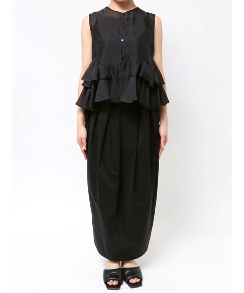 ELENDEEK（エレンディーク）の「シアーフリルスリーブレスブラウス（シャツ/ブラウス・レディース・ブルー/ブラック/ブラウン・FREE）」の5枚目の写真