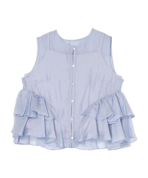 ブラウス シャツ SHEER FRILL SLEEVELESS BL レディース セール】SHEER FRILL SLEEVELESS BL（シャツ/ブラウス